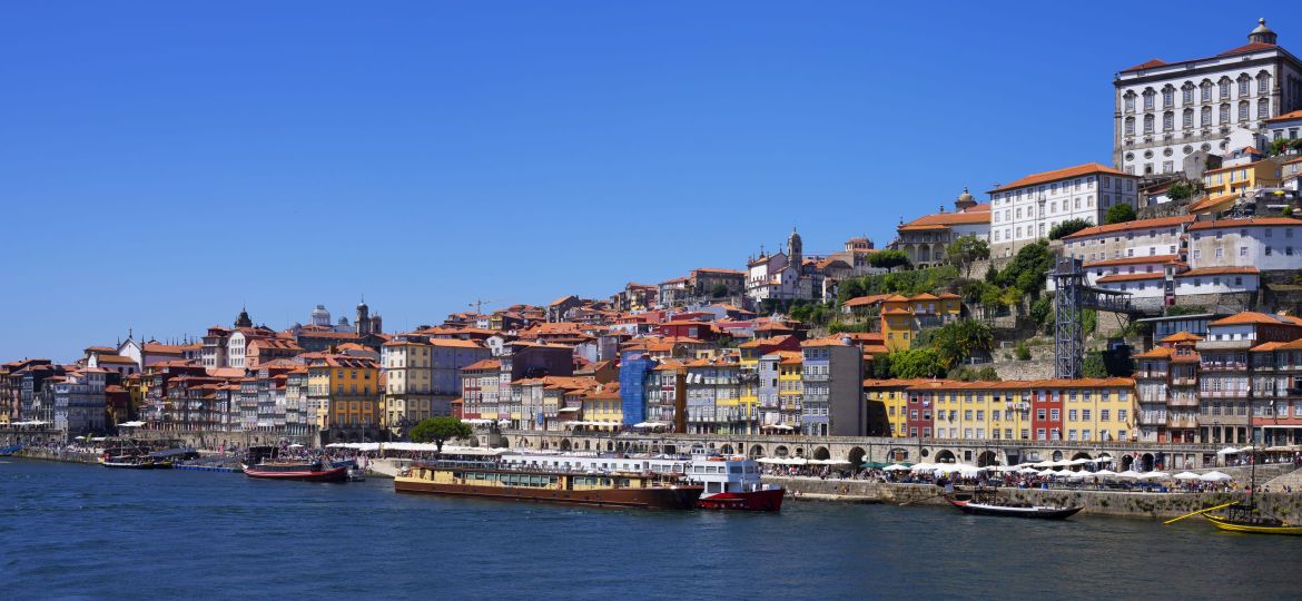 Famous view of Porto and Douro river, Portugal